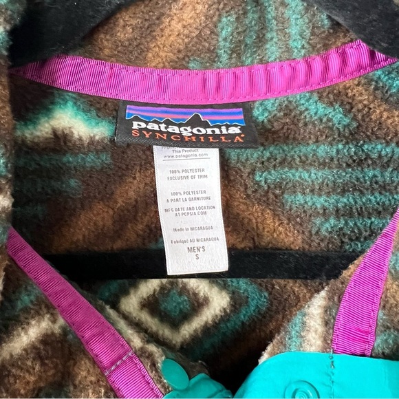 Patagonia Fleece Synchilla Snap-T Fleece Pullover Lifecycle Bear Brown Small - Picture 7 of 7